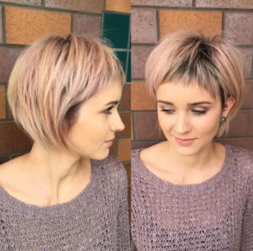 Edgy Short Bob with Cropped Bangs