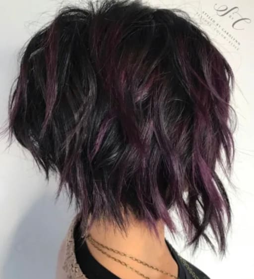 Funky Shag with Purple Highlights