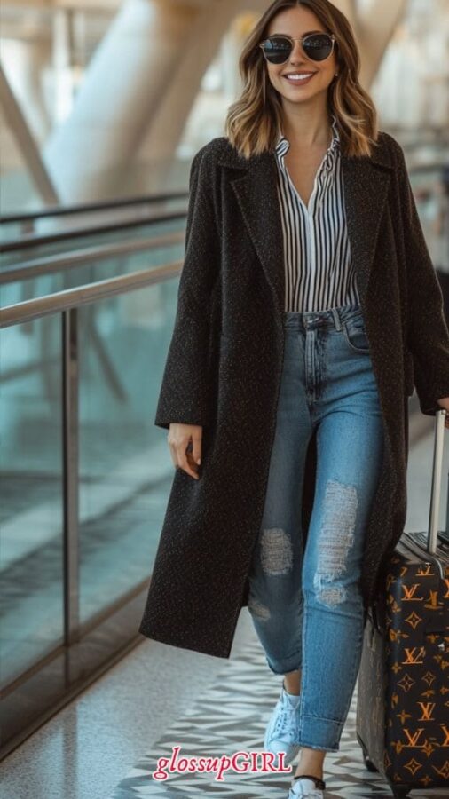 Chic Casual airport outfit idea