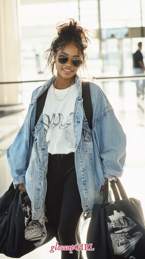 Chic Casual airport outfit idea