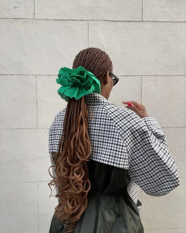 Low Ponytail with an Oversized Scrunchie