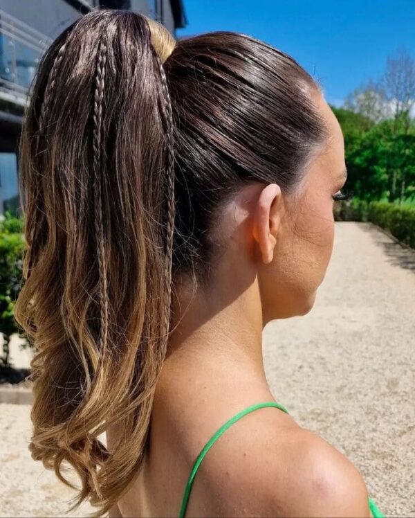 High Ponytail with Braided Accents