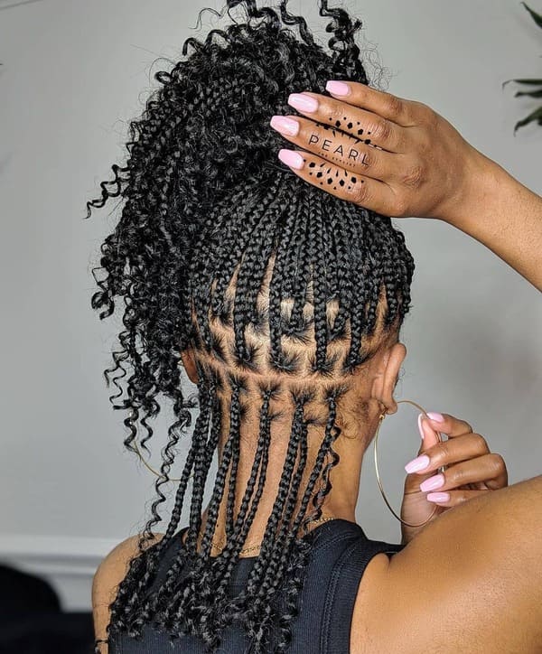 High Curly Braided Ponytail