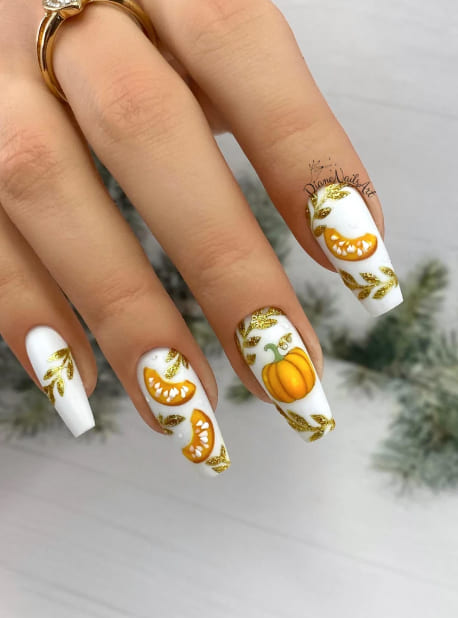 Gold Leaf Accents Pumpkins