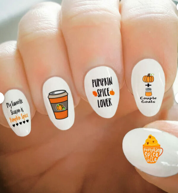 Pumpkin Spice Nail Decals