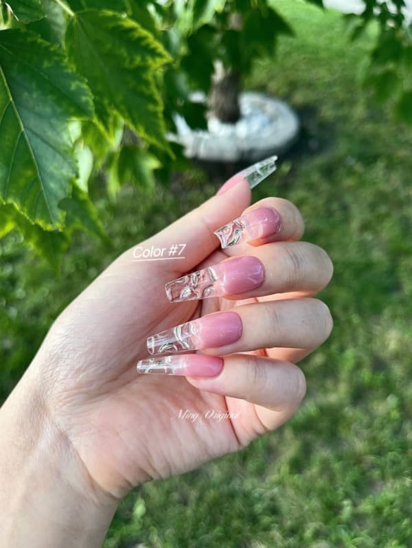 Water encapsulated Ombre Gradient Nails