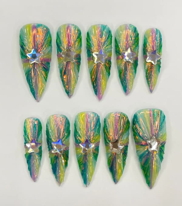 3D Gel Fairycore Spring Holiday Nails