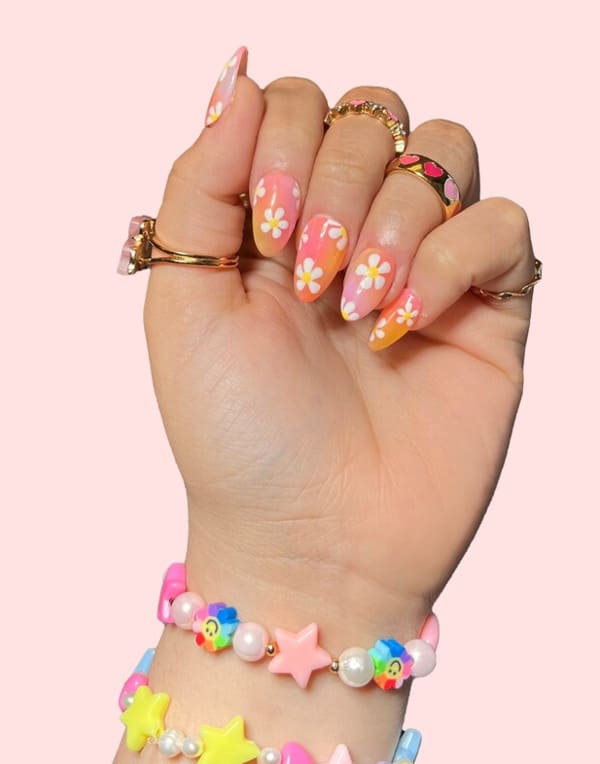 Kawaii Ombre Spring Nails