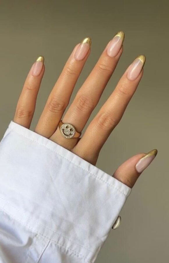 Gold Chrome nails