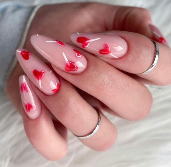 Candy Love Valentine's Day nails